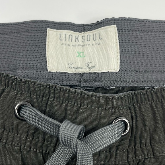 LINKSOUL Men's Shorts Elastic Waist Brown/Gray Stretch Faded Look Size XL - Picture 5 of 10